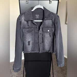Love Tree Charcoal Denim Jacket